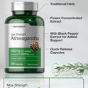 Horbäach Ashwagandha Supplement Max Strength 120 Capsules Non-GMO Gluten Free