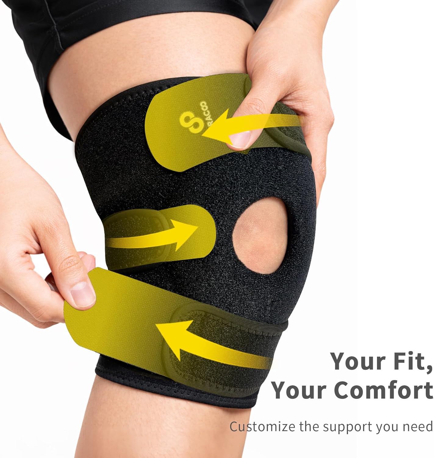 Bracoo Knee Support Brace for Men Women, Adjustable Compression Sleeve Wrap