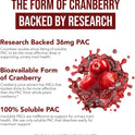CranEaze®: Cranberry Juice Extract Plus D-Mannose – 36 mg PAC, 100% Soluble PAC - Supports Urinary Tract Health – Most Effective Cranberry Pills for Women, UTI Cranberry Supplement - 60 Capsules