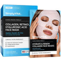 SimplyVital Collagen Facial Mask with Retinol & Hyaluronic Acid for Women