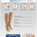Truform 15-20 mmHg Women's Knee High Compression Stockings, Open Toe, Medium
