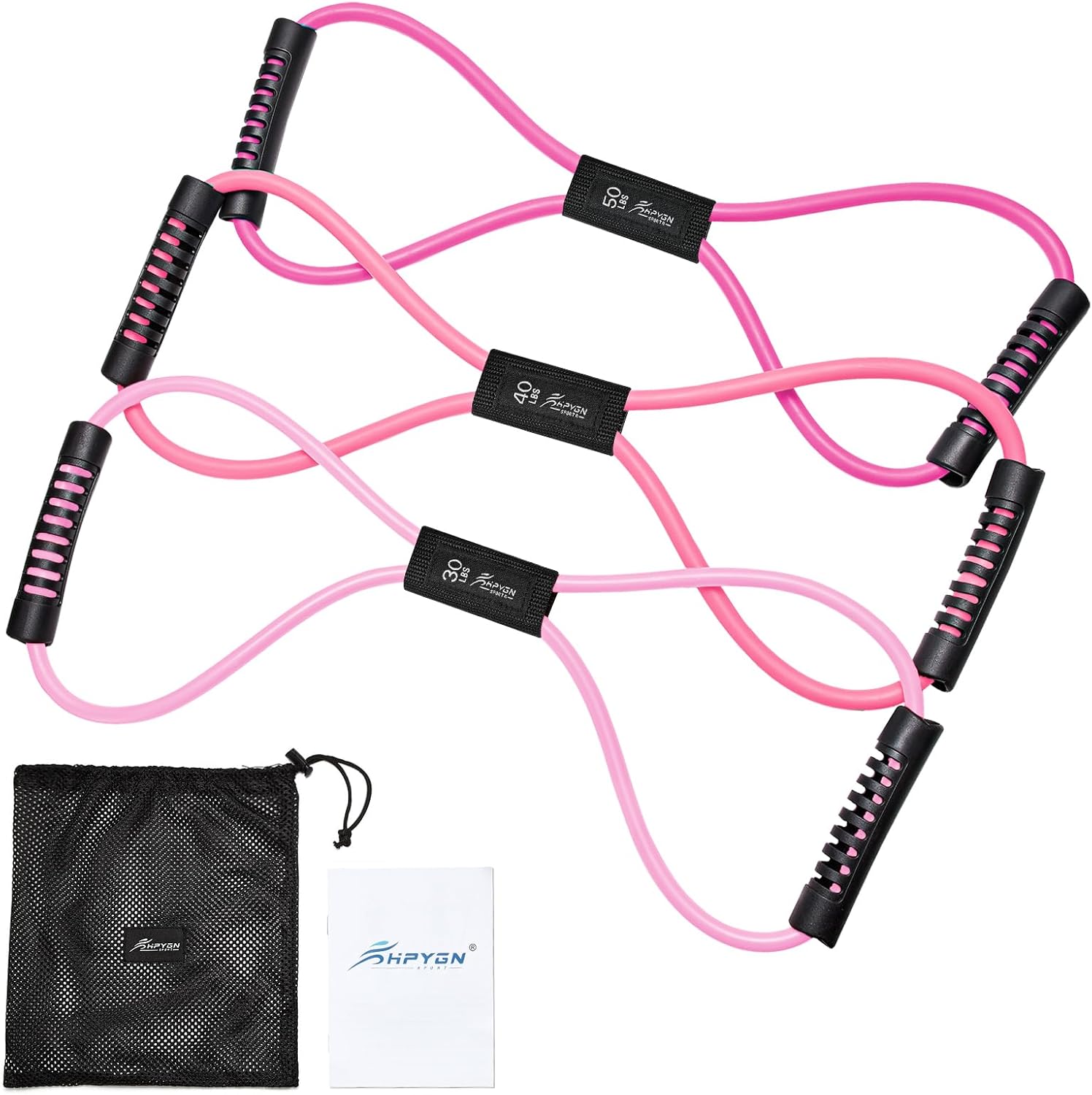 HPYGN Figure 8 Resistance Bands for Women and Men, 8 Shaped Exercise Bands for Arms, Chest, and Yoga