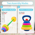 3-in-1 Kids Fitness Set with Adjustable Barbell and Kettlebell