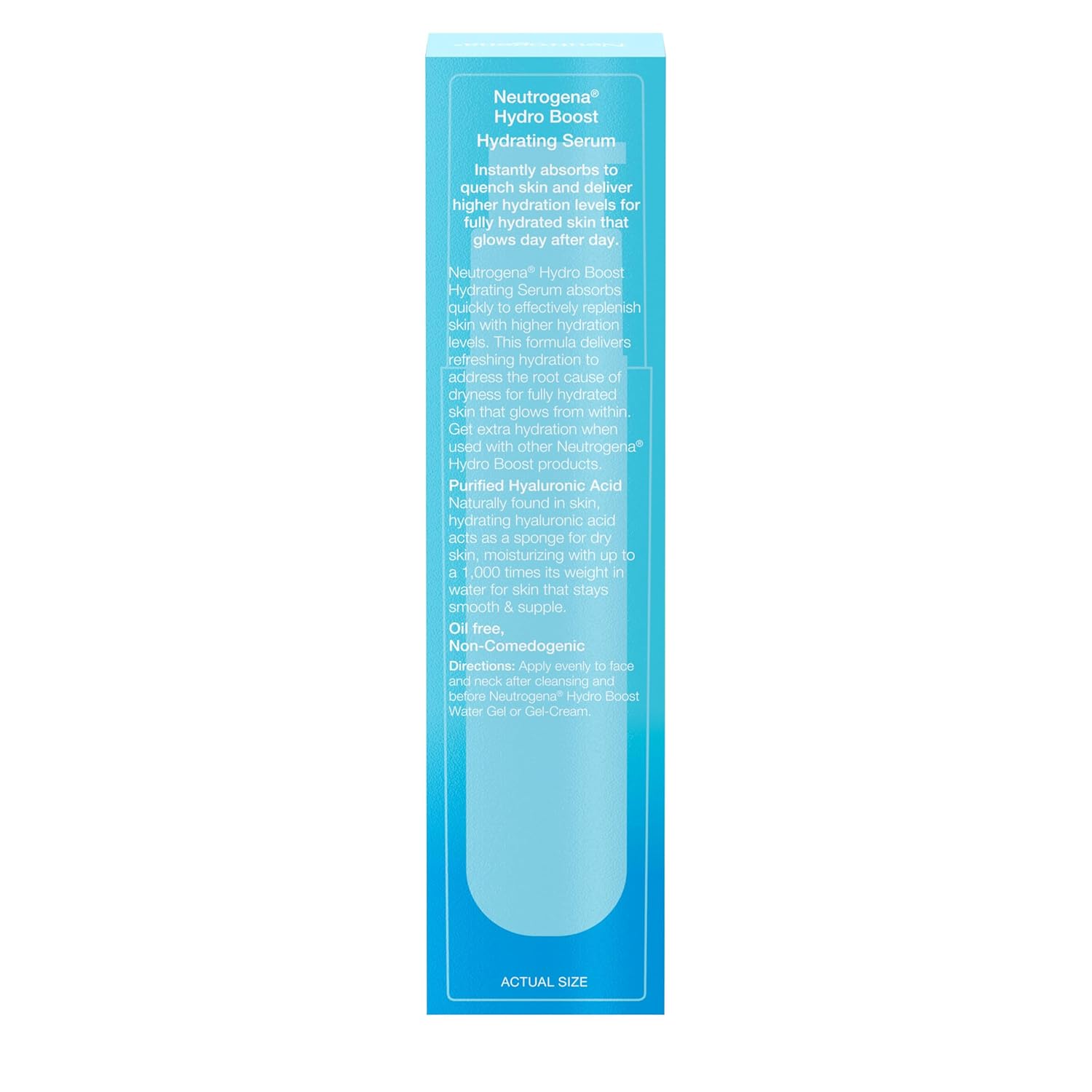 Neutrogena Hydro Boost Hydrating Hyaluronic Acid Serum, Hydrating Face Moisturizer For Dry Skin, Oil-Free Non-Comedogenic Moisturizer, 1 FL OZ