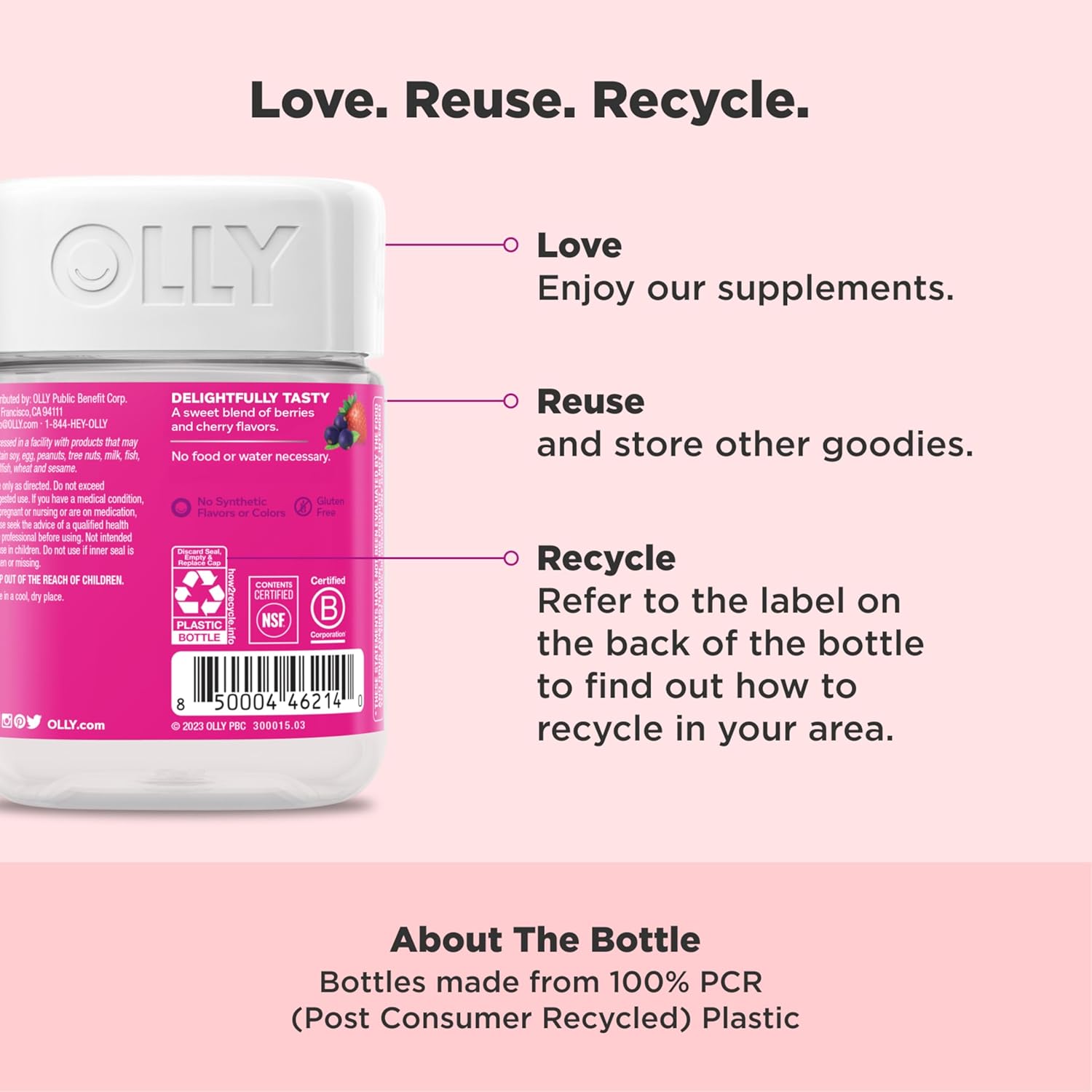 OLLY Active Immunity Gummy, Elderberry, Zinc, Vitamin C, Berry Flavored, 15 Day Supply
