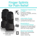 Vive Finger Splint 2 Pack - Universal Finger Straightener and Support