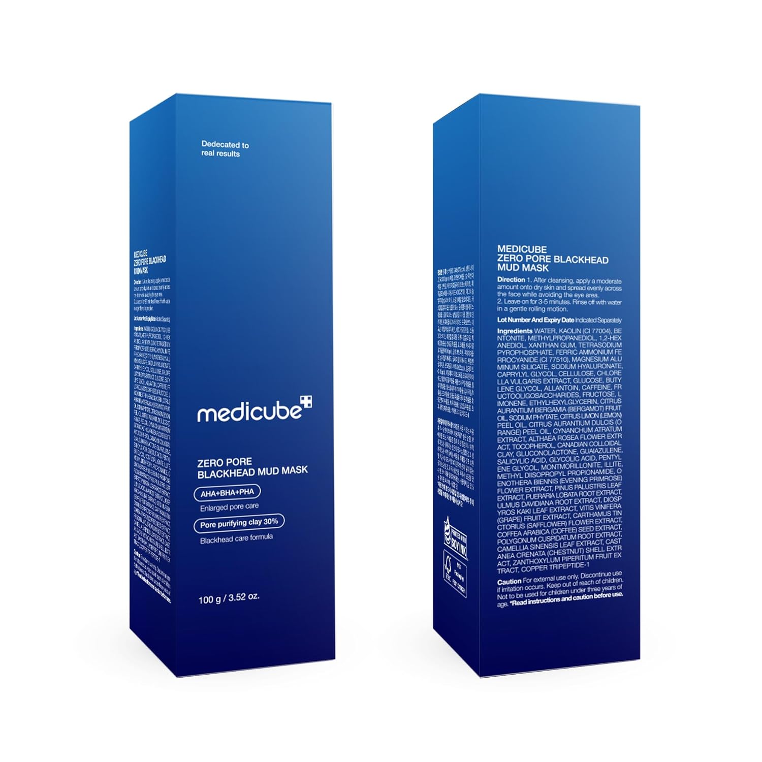 Medicube Zero Pore Blackhead Mud Facial Mask - Skin Cooling & Pore Tightening - 3 Minute Quick Dry Formula with AHA, BHA, PHA, and Pore-Purifying Clay - Korean Mud Mask 3.52 oz