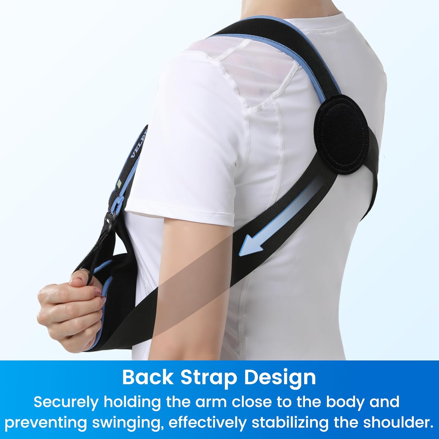 Velpeau Arm Sling Shoulder Immobilizer for Women and Men, Left or Right Arm Support