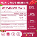 NATURE TARGET Berberine HCL 1200mg, Berberine Supplement with Ceylon Cinnamon, Chromium - Supports Immune, Gastrointestinal & Digestive Health, Non-GMO, 120 Capsules