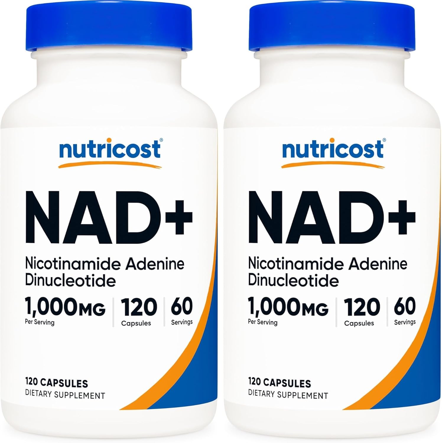 Nutricost NAD+ Supplement 1,000mg per Serving,120 Capsules (Nicotinamide Adenine Dinucleotide) - 60 Servings, Gluten-Free, Vegan