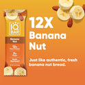 IQBAR Clean Plant Protein Bars - Banana Nut - 12 Count - Keto, Vegan, High Fiber, Gluten and Dairy Free, Low Sugar Snack - Brain and Body Nutrients for Focus, Energy, Meal Replacement