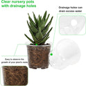 JERIA 30 Pack 6/5/4Inch Clear Nursery Pots with Drainage Holes, Clear Plant Pot for Planting, Transparent Plastic Plant Pots,Durable Seed Starting Pot for Succulents