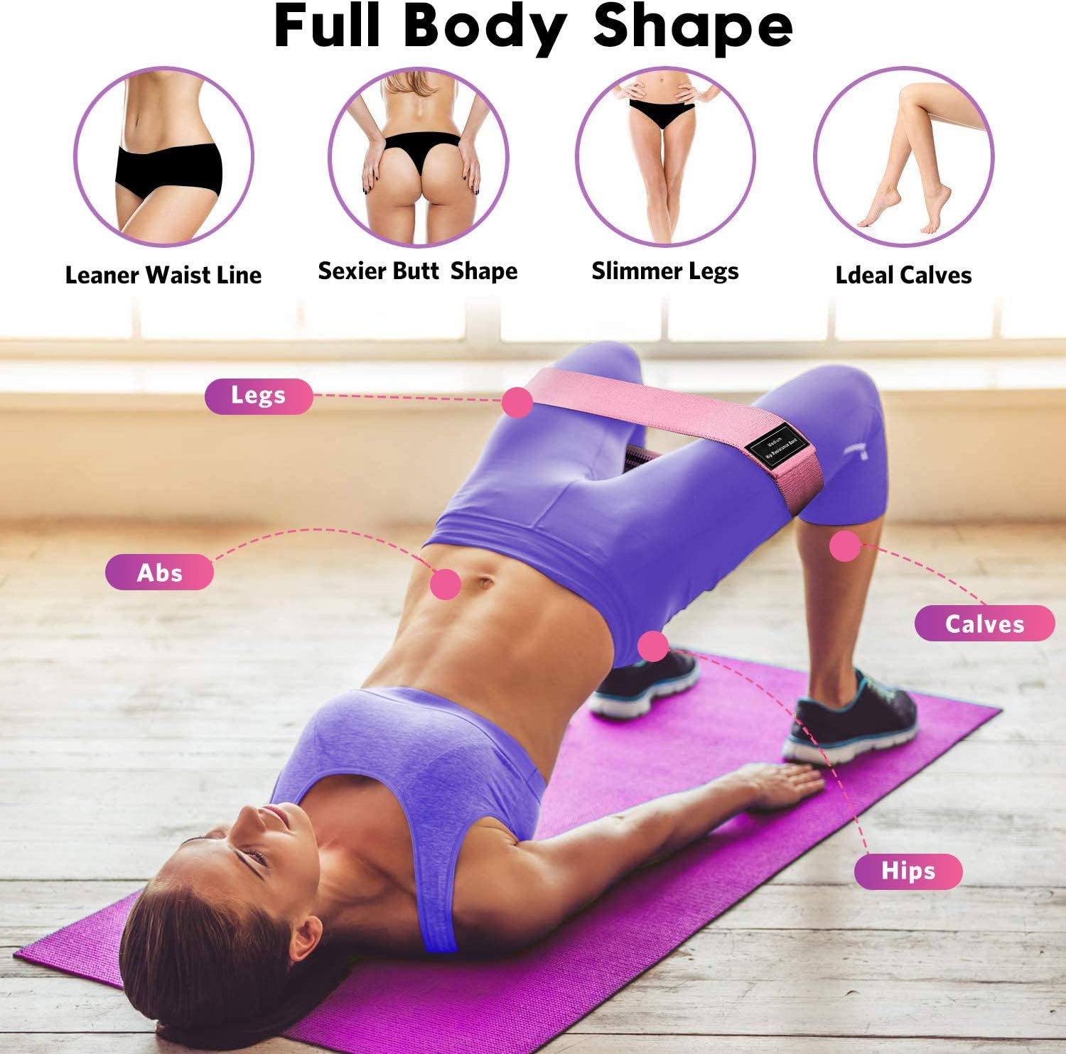 Renoj 3-Set Resistance Bands for Pilates, Yoga, Home Gym