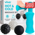 Vive Massage Ball Set for Plantar Fasciitis Relief and Hot Cold Therapy