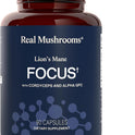 Real Mushrooms Lions Mane Mushroom Cognition (120 Capsules) Lions Mane Mushroom Powder Extract Capsules | Brain Supplement, Brain Vitamins, Focus Supplement