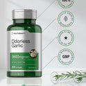 Horbäach Odorless Garlic Softgel Supplement | 200 Pills | Ultra Potent Concentrated Herbal Extract | Non-GMO & Gluten Free