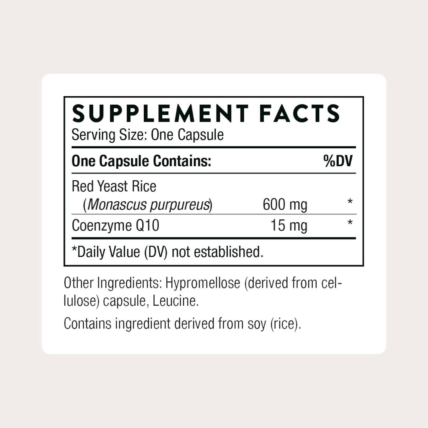 THORNE - Red Yeast Rice + CoQ10 - Supports Healthy Cholesterol Levels Already in a Normal Range & Heart Health - Added Antioxidant Support* - Third-Party Certified - Gluten-Free - 120 Capsules