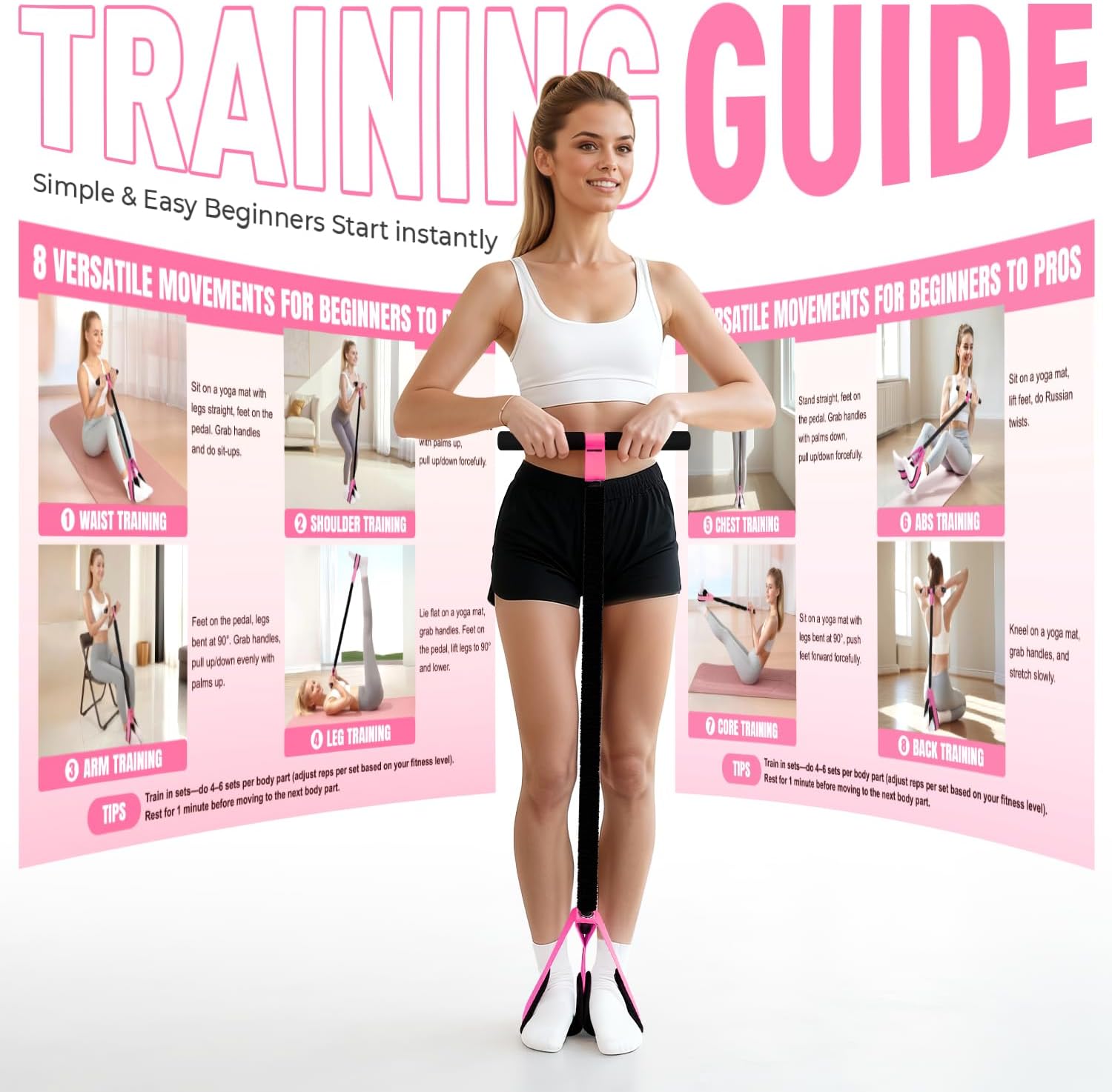 2026 Upgraded Durable Pedal Resistance Band with Handle