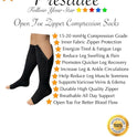 Presadee 15-20 mmHg Moderate Compression Open Toe Zipper Sock