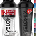 Velomix 28oz Protein Shaker Bottles - 2 Pack, Leak-Proof