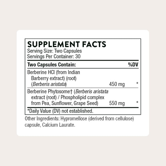 THORNE - Berberine - Dual Action Formula with Phytosome Plus Botanical Extract - Support Heart Health, Immune System, Healthy GI & Cholesterol* - Gluten-Free - 30 Servings