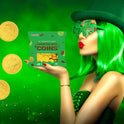 St. Patrick's Day 25 Milk Chocolate Coins Lucky Gold Coins Foils, Shamrock Clover Leprechaun Premium Belgian Milk Chocolate Coins Bag Nut-Free (25-Pack)