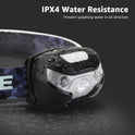 Lepro LED Headlamp Rechargeable - Super Bright Head Lamp with 5 Modes for Camping & Hiking Gear Essentials, IPX4 Waterproof Headlight Flashlight with Red Light, USB Cable Included