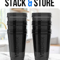 VELOMIX 6-Pack 20oz Protein Shaker Bottles - Leak-Proof, Dishwasher Safe