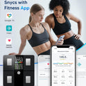 GE Smart Bathroom Scales with 14 Body Composition Metrics, 400 lbs, Black