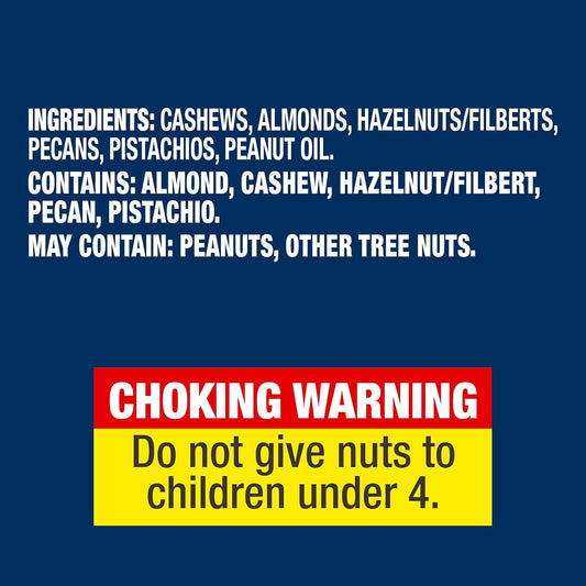 PLANTERS Unsalted Premium Nuts 34.5 oz Resealable Container- Contains Roasted California Pistachios, Cashews, Almonds, Hazelnuts & Pecans - No Artificial Flavors or Colors