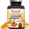Turmeric Curcumin Supplement - 95% Curcuminoids with Organic Turmeric & Ginger, BioPerine Black Pepper Extract for Best Absorption, Natural Vegan Joint Support, Non-GMO, Bottled in USA - 240 Capsules