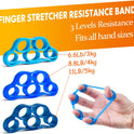 Grip Strength Trainer 7 Pack Adjustable Resistance Extensor Bands Finger Exerciser Hand Gripper