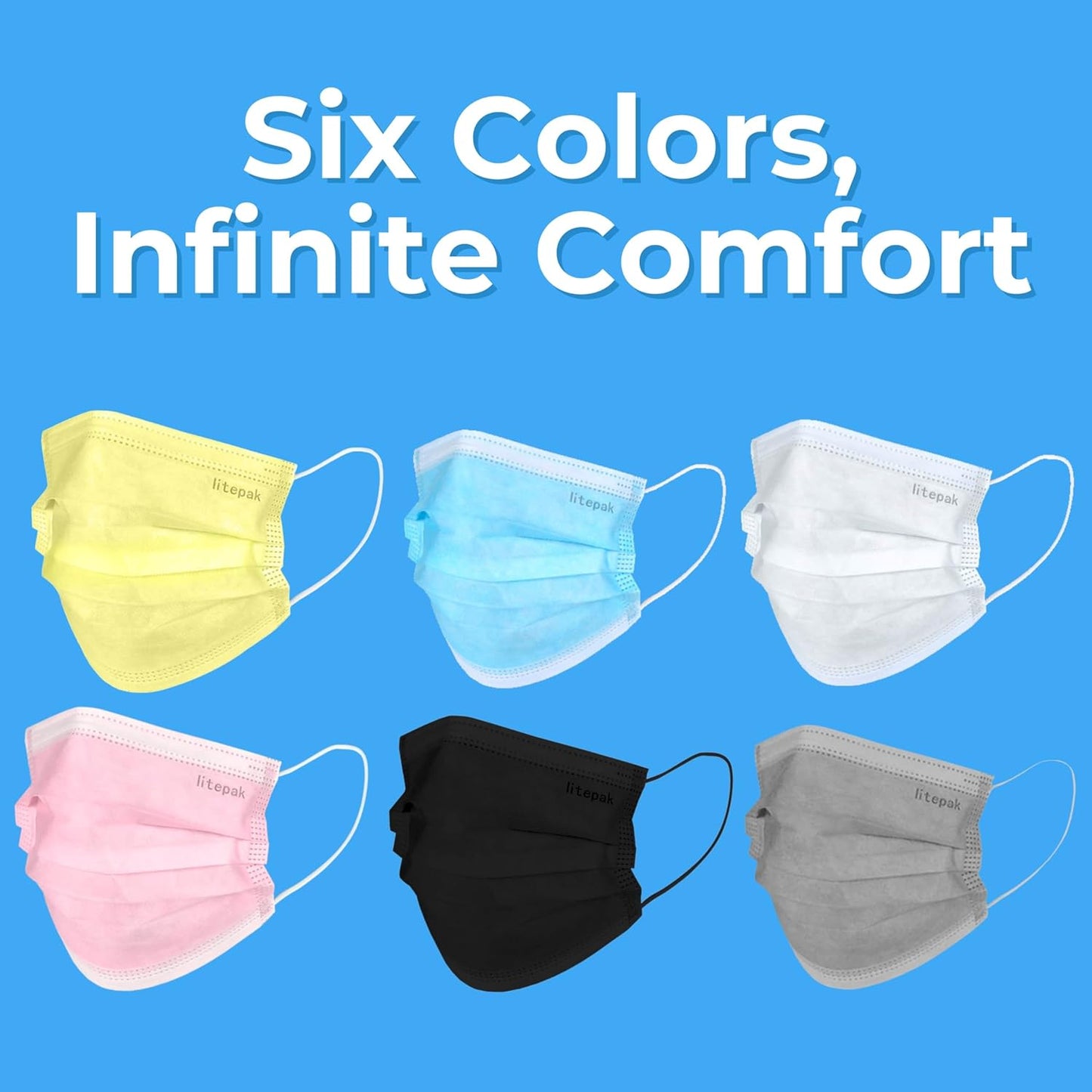 Litepak 2,000 Disposable Face Masks - Breathable Blue Face Masks