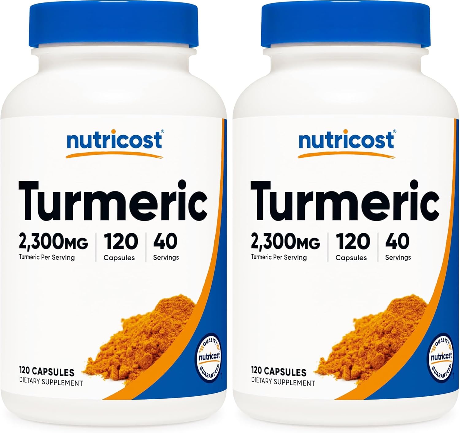 Nutricost Turmeric Curcumin with BioPerine, 2300mg, 120 Veggie Capsules, Gluten Free, Non-GMO
