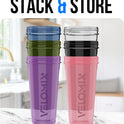 VELOMIX 28oz Protein Shaker Bottle 6-Pack - Leak-Proof, Smooth Mixes