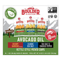 Boulder Canyon Avocado Oil Kettle Style Potato Chips Variety Pack, 18 Count - Gluten-Free, Non-GMO, Hickory Barbecue, Classic Sea Salt, Sea Salt & Cracked Pepper (1 oz Bags)