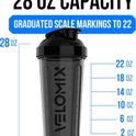 Velomix 28oz Protein Shaker Bottles - 2 Pack, Leak-Proof