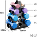 4 Tier Dumbbell Rack - Rust-Resistant Dumbbell Stand for Home Gym