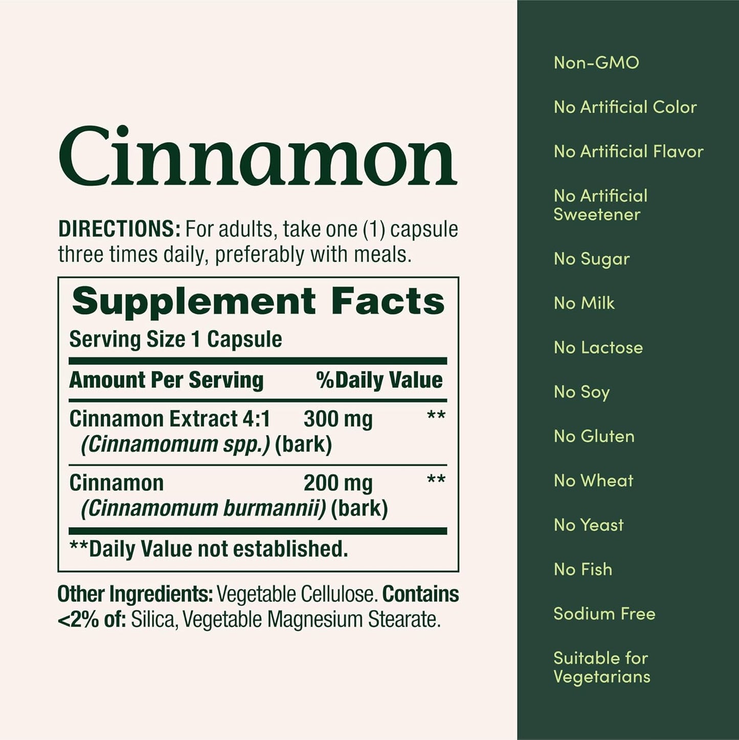 Nature's Bounty Cinnamon Capsules, Herbal Supplement, 1500mg, 100 Capsules