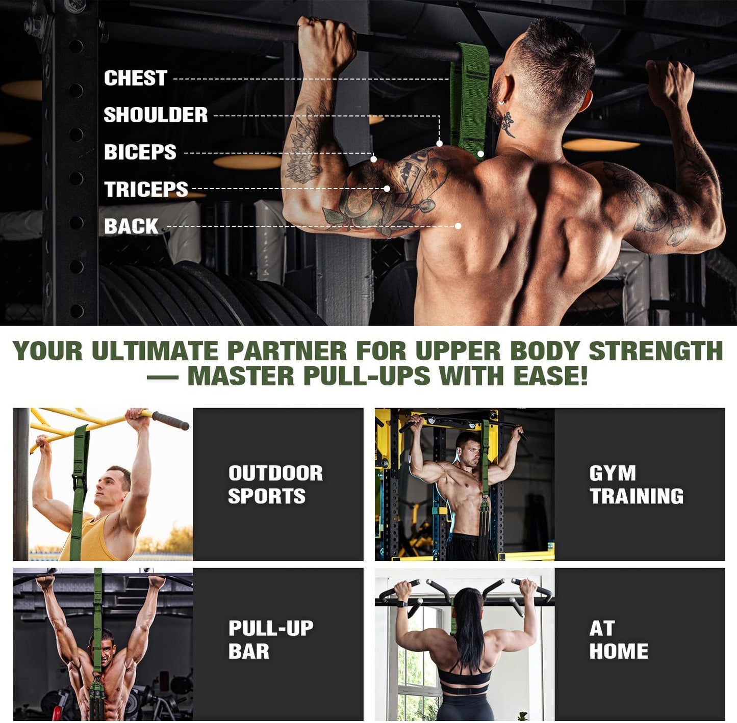 KUTIZE Pull Up Assistance Bands for Enhanced Strength Training and Muscle Building