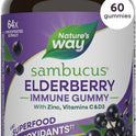 Nature's Way Sambucus Elderberry Gummies, Immune Support Gummy for Adults & Kids Ages 4+ with Black Elderberry Extract, Vitamin C, Vitamin D3, and Zinc*, 60 Gummies
