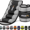 APEXUP Adjustable Ankle Weights 10lbs Pair, Modularized Leg Straps for Yoga, Walking, Running