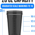 VELOMIX 6-Pack 20oz Protein Shaker Bottles - Leak-Proof, Dishwasher Safe