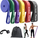Fitense Resistance Bands Set - Pull Up Bands for Men & Women, 4 Levels, Anchor, Poster & Pouch