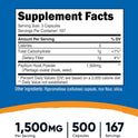 Nutricost Psyllium Husk 1500mg Per Serving, 500 Capsules - Non-GMO & Gluten Free