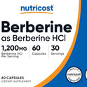 Nutricost Berberine HCl 1200mg , 60 Vegetarian Capsules - Gluten Free & Non-GMO
