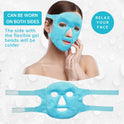 ZNÖCUETÖD Cold Face Eye Mask Ice Pack Reduce Facial Puff, Dark Circles, Gel Beads Hot Heat Cold Compress Pack, Face SPA for Woman Sleeping, Pressure, Headaches, Skin Care, Post Laser Care[Blue]