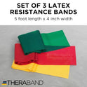 THERABAND Resistance Bands Set, Beginner Kit, Latex Elastic Bands for Exercise