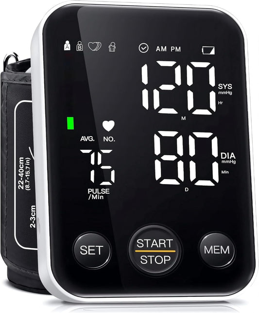 Oklar Upper Arm Blood Pressure Monitor with Large Display and Adjustable Cuff