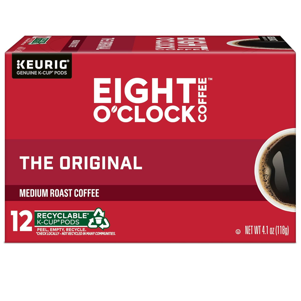 Eight O'Clock Coffee The Original, Single-Serve Keurig K-Cup Pods, Medium Roast Coffee Pods, 72 Count